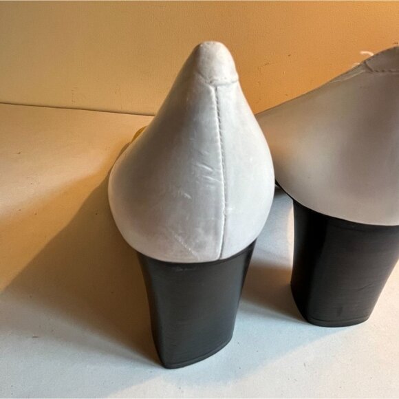 NEW Ralph Lauren Vintage Oxford Brogue Cap Toe Heels Shoe White Yellow 8 B - Picture 7 of 8